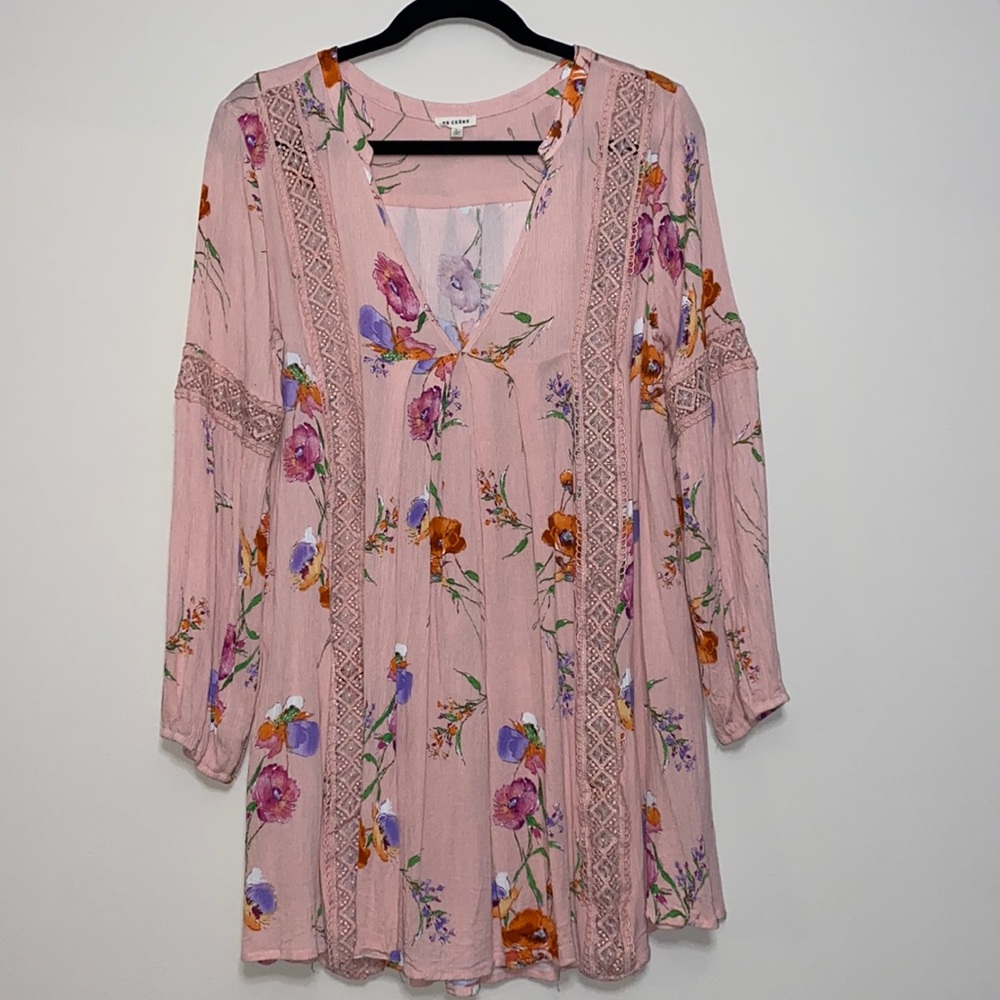 En Créme Long Sleeve Babydoll Dress